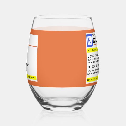 Gepersonaliseerd recept Humoureuze alcohol Wijnglas Zonder Voet (Links)