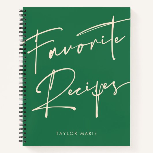 Gepersonaliseerd Recept Journal Groen Notitieboek (Voorkant)