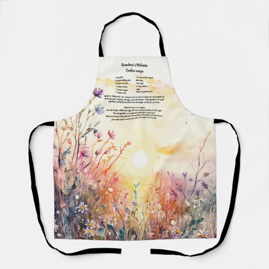 Gepersonaliseerd recept Keepsake Wildflower Wateco Schort (Voorkant)