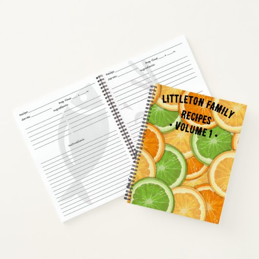 Gepersonaliseerd Recept Notitieboek | Oranje bloem (Binnen)
