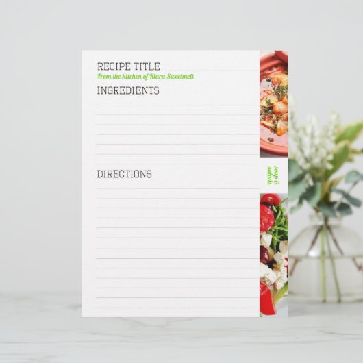 Gepersonaliseerd recept voor soep-salade (Staand voorkant)