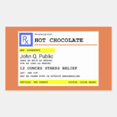 Gepersonaliseerd recept warme chocolademelk rechthoekige sticker (Voorkant)