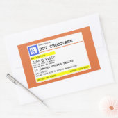 Gepersonaliseerd recept warme chocolademelk rechthoekige sticker (Envelop)