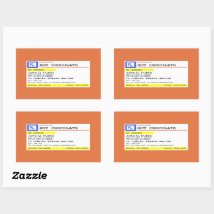 Gepersonaliseerd recept warme chocolademelk rechthoekige sticker