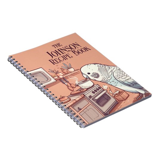 Gepersonaliseerd Receptenboek met Koken Budgie Notitieboek (Rechterzijde)