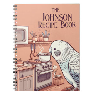 Gepersonaliseerd Receptenboek met Koken Budgie Notitieboek