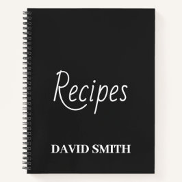 Gepersonaliseerd Receptenjournaal in zwart-wit Notitieboek
