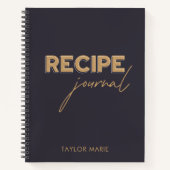 Gepersonaliseerd receptenjournaal | Indigoblauw Notitieboek (Voorkant)