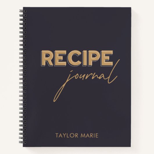 Gepersonaliseerd receptenjournaal | Indigoblauw Notitieboek (Voorkant)