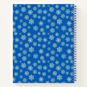 Gepersonaliseerd Recipe Blue Snowflake Pattern Notitieboek (Achterkant)
