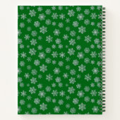 Gepersonaliseerd Recipe Green Snowflake Pattern Notitieboek (Achterkant)