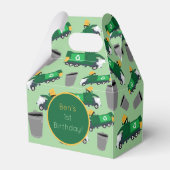 Gepersonaliseerd recyclingafval vrachtwagenpatroon bedankdoosjes (Achterkant)