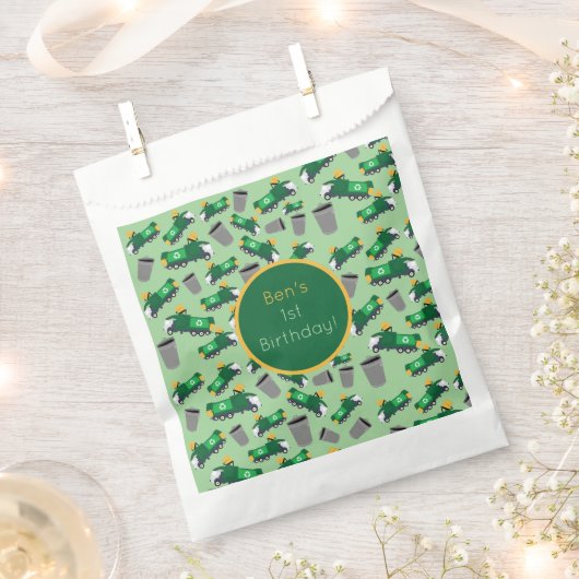 Gepersonaliseerd recyclingafval vrachtwagenpatroon bedankzakje (Geknipt)