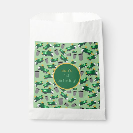 Gepersonaliseerd recyclingafval vrachtwagenpatroon bedankzakje (Voorkant)