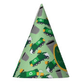 Gepersonaliseerd recyclingafval vrachtwagenpatroon feesthoedjes (Links)