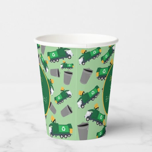 Gepersonaliseerd recyclingafval vrachtwagenpatroon papieren bekers (Rechts)