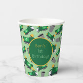 Gepersonaliseerd recyclingafval vrachtwagenpatroon papieren bekers (Voorkant)