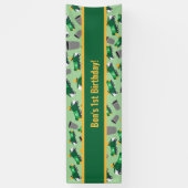 Gepersonaliseerd recyclingafval vrachtwagenpatroon spandoek (Verticaal)