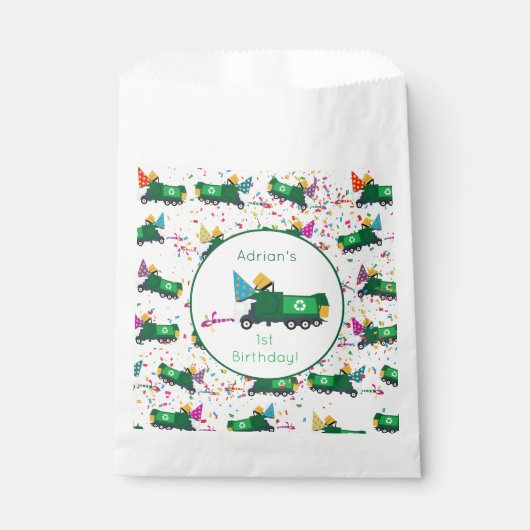 Gepersonaliseerd recyclingplatform voor vuilniswag bedankzakje (Voorkant)