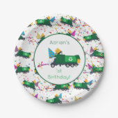 Gepersonaliseerd recyclingplatform voor vuilniswag papieren bordje (Voorkant)