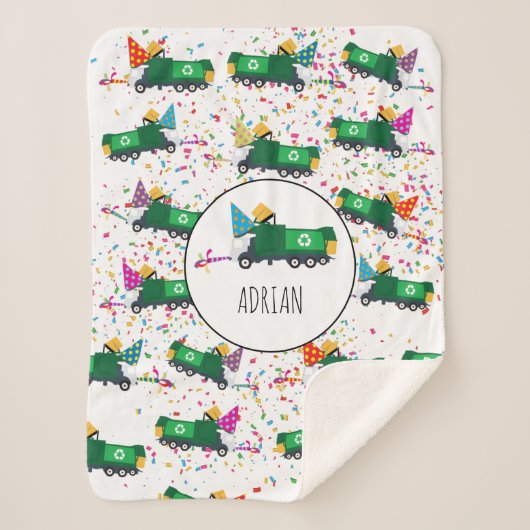 Gepersonaliseerd recyclingplatform voor vuilniswag sherpa deken (Voorkant)