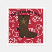 Gepersonaliseerd Red Bandana Cowboy Boot Servetten (Voorkant)