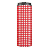 Gepersonaliseerd Red Gingham-monogram Thermosbeker (Achterkant)