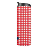 Gepersonaliseerd Red Gingham-monogram Thermosbeker (Geroteerd rechts)
