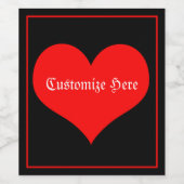 Gepersonaliseerd Red Heart Wijnlabel Wijn Etiket (Enkel label)
