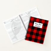 Gepersonaliseerd Red Plaid Receptenboek Notitieboek (Binnen)