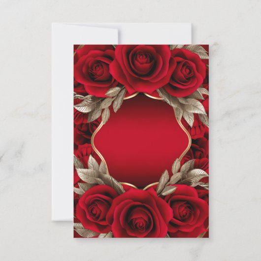 [gepersonaliseerd] Red Rose bruiloft uitnodiging (Achterkant)