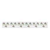 Gepersonaliseerd Red Roses Art & Holly Holiday Grosgrain Lint (Voorkant)