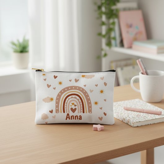 Gepersonaliseerd Regenboog en harten Etui
