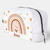 Gepersonaliseerd Regenboog en harten Toilettasje (Rechterhoek)