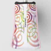 Gepersonaliseerd regenboog spiraalpatroon golfheadcover (Draai 90)