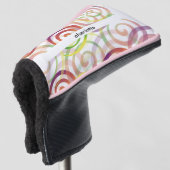 Gepersonaliseerd regenboog spiraalpatroon golfheadcover (3/4 voorkant)
