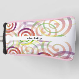 Gepersonaliseerd regenboog spiraalpatroon golfheadcover