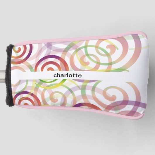 Gepersonaliseerd regenboog spiraalpatroon golfheadcover (Voorkant)