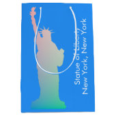Gepersonaliseerd Regenboog Vrijheidsbeeld New York Medium Cadeauzakje (Voorkant)