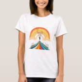 Gepersonaliseerd, Regenboog, Yoga, Boom pose, Posi T-shirt