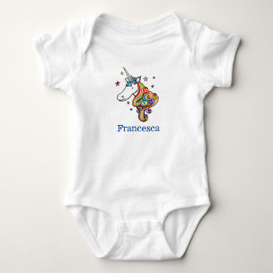 Gepersonaliseerd regenbooghoorn romper