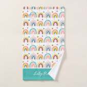 Gepersonaliseerd regenboogpatroon bad handdoek (Handdoek)