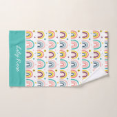 Gepersonaliseerd regenboogpatroon bad handdoek (Handdoek)