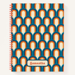 Gepersonaliseerd regenboogpatroon met kleurrijke r notitieboek