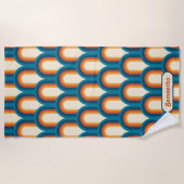 Gepersonaliseerd regenboogpatroon met kleurrijke r strandlaken (Voorkant)