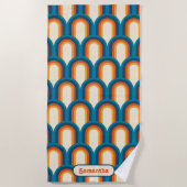 Gepersonaliseerd regenboogpatroon met kleurrijke r strandlaken (Voorkant)