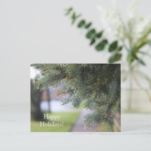 Gepersonaliseerd regendruppels versierd met groenb briefkaart (Staand voorkant)