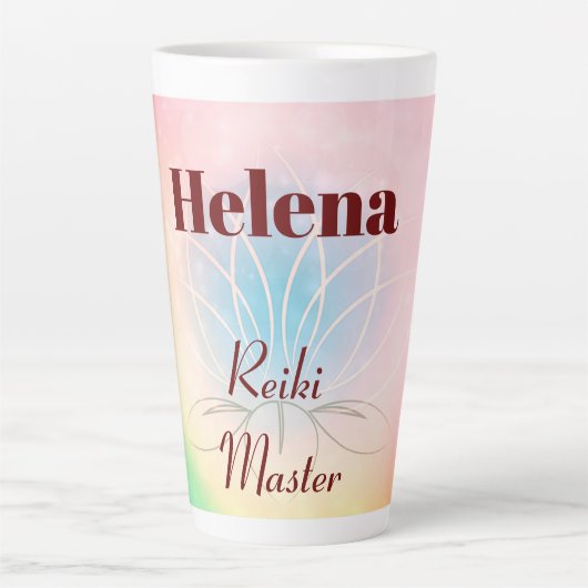 gepersonaliseerd Reiki Master-ontwerp Latte Mok (Voorkant)