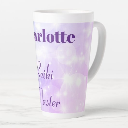  gepersonaliseerd Reiki Master-ontwerp Latte Mok (Rechterhoek)
