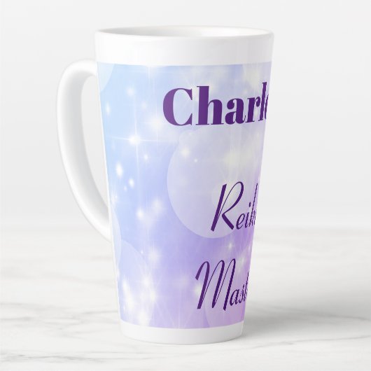 gepersonaliseerd Reiki Master-ontwerp Latte Mok (Linkerhoek)